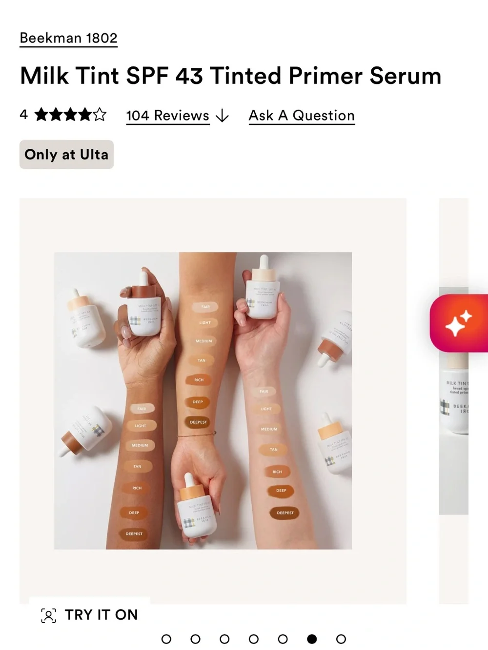 Beekman 1802 Milk Tint SPF 43 Tinted Primer Serum.